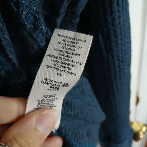 We The Free Catalina Thermal Top Free People Teal Size L Boho Oversized Casual - Picture 8 of 10